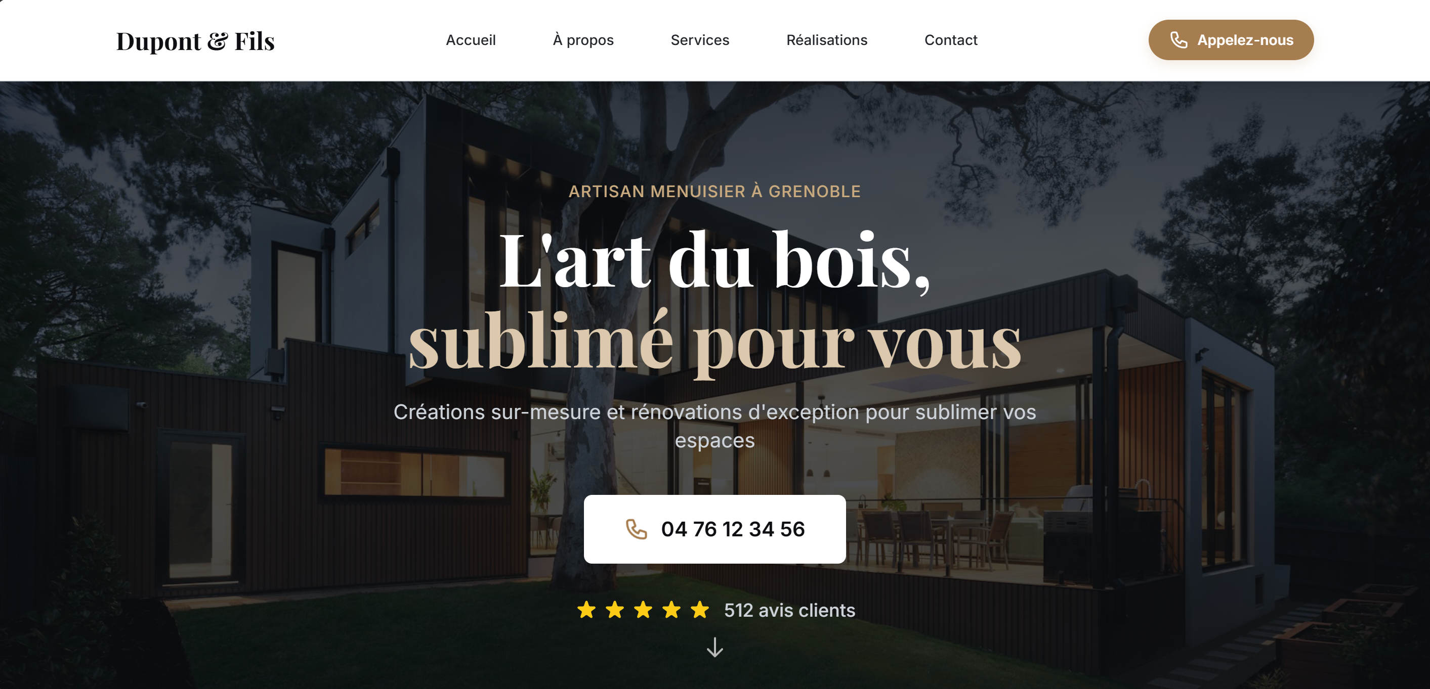 Landing page – Artisan menuisier à Grenoble