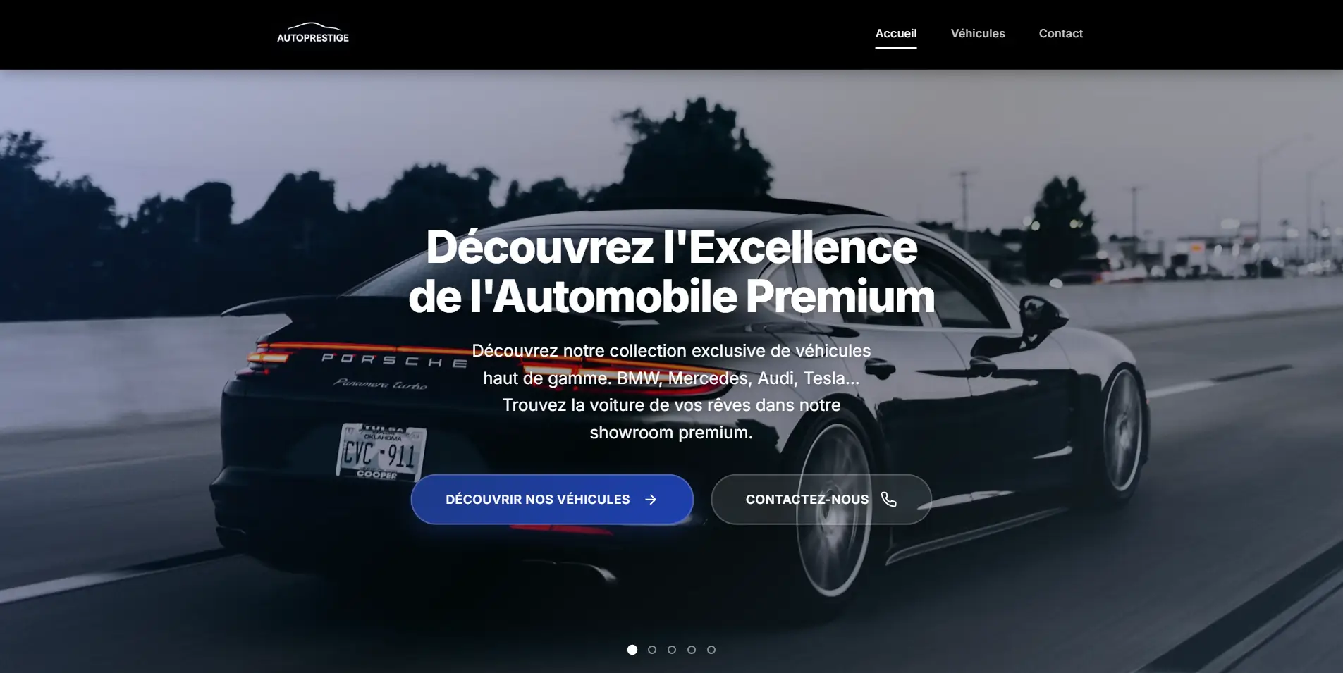 Site vitrine pour une entreprise de voitures de luxe
